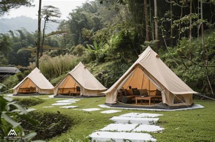 Impressive: The three lavish tents overlook stunning sea views at Nicola's father Nelson's $103million family estate where a star-studded group of guests